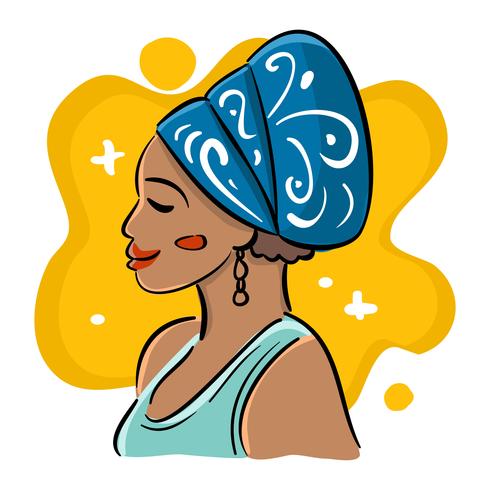Vacker afrikansk kvinna illustration vektor