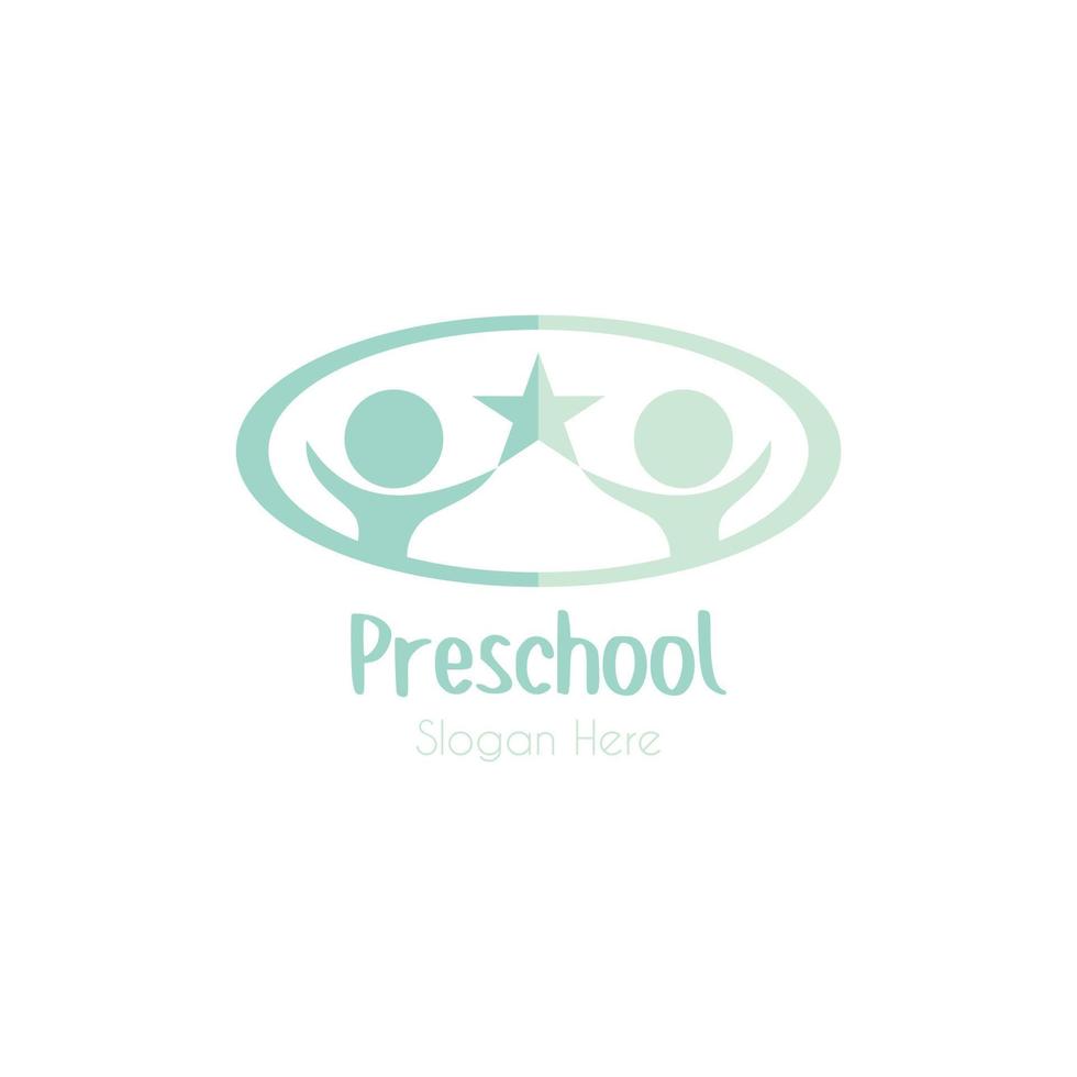 Vorschule Kind und Baby Pflege Tag Vektor Logo Design