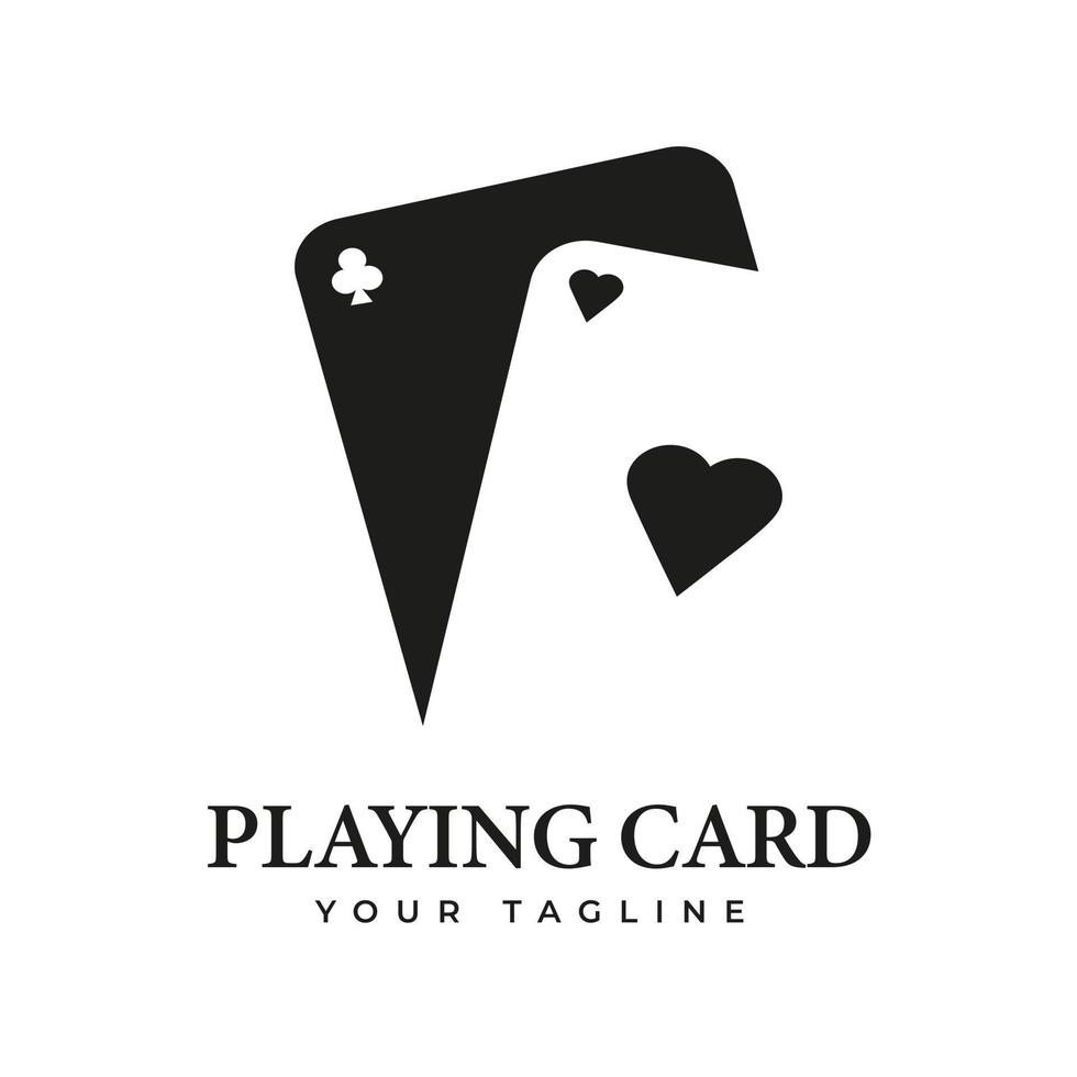 enkel minimalistisk årgång poker spelar kort kasino sport klubb logotyp design vektor illustration