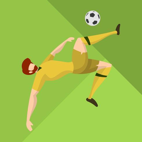 Flat Australia Soccer Player redo att skjuta en boll med abstrakt bakgrund vektor illustration