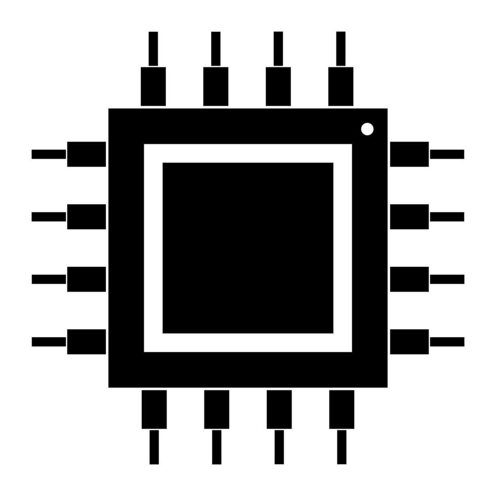enkel illustration av digital elektronisk dator cpu chip ikon vektor