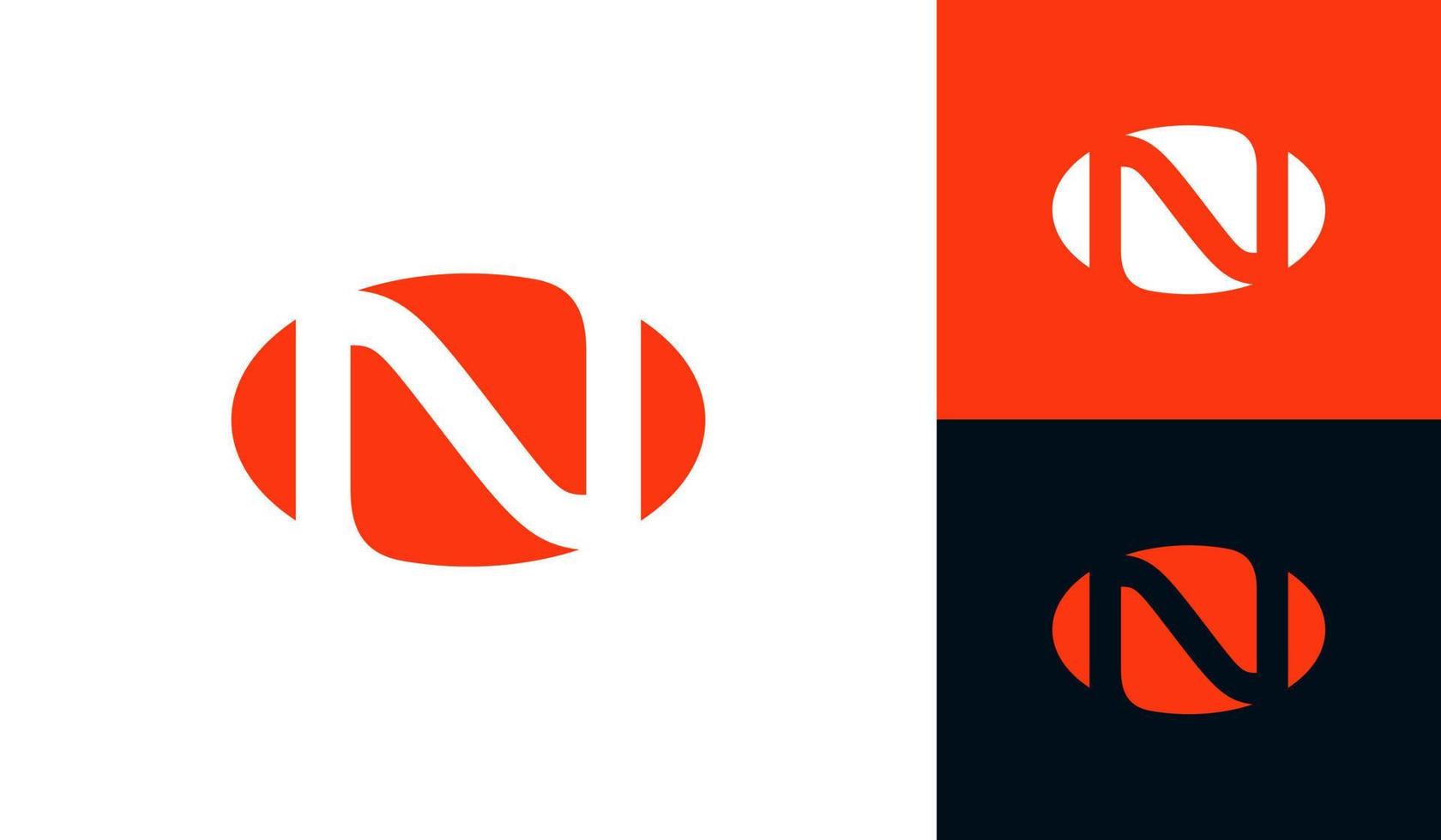 Brief n Logo mit abstrakt Oval gestalten vektor