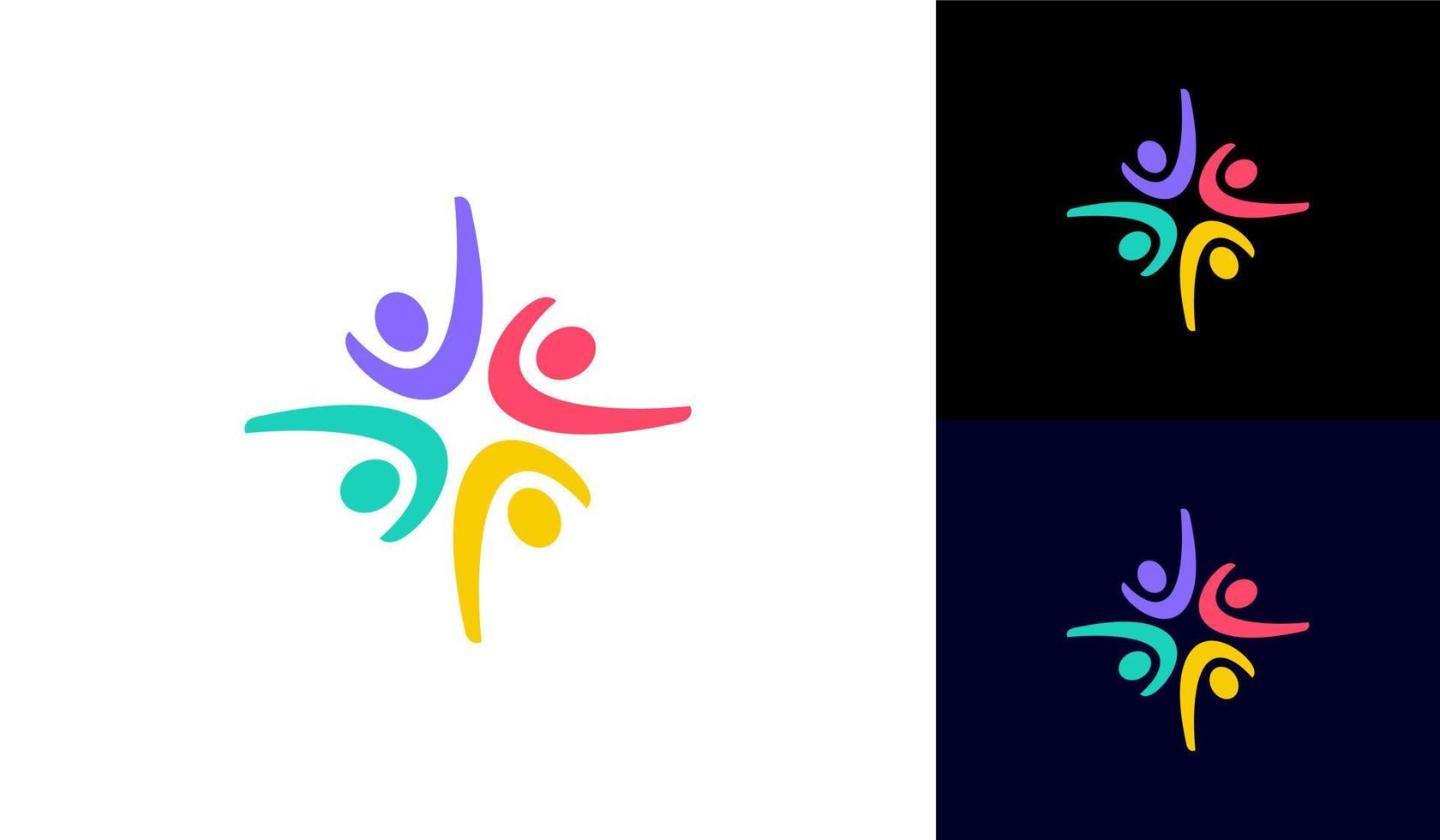 glücklich Mensch Familie Logo zum Gemeinschaft vektor