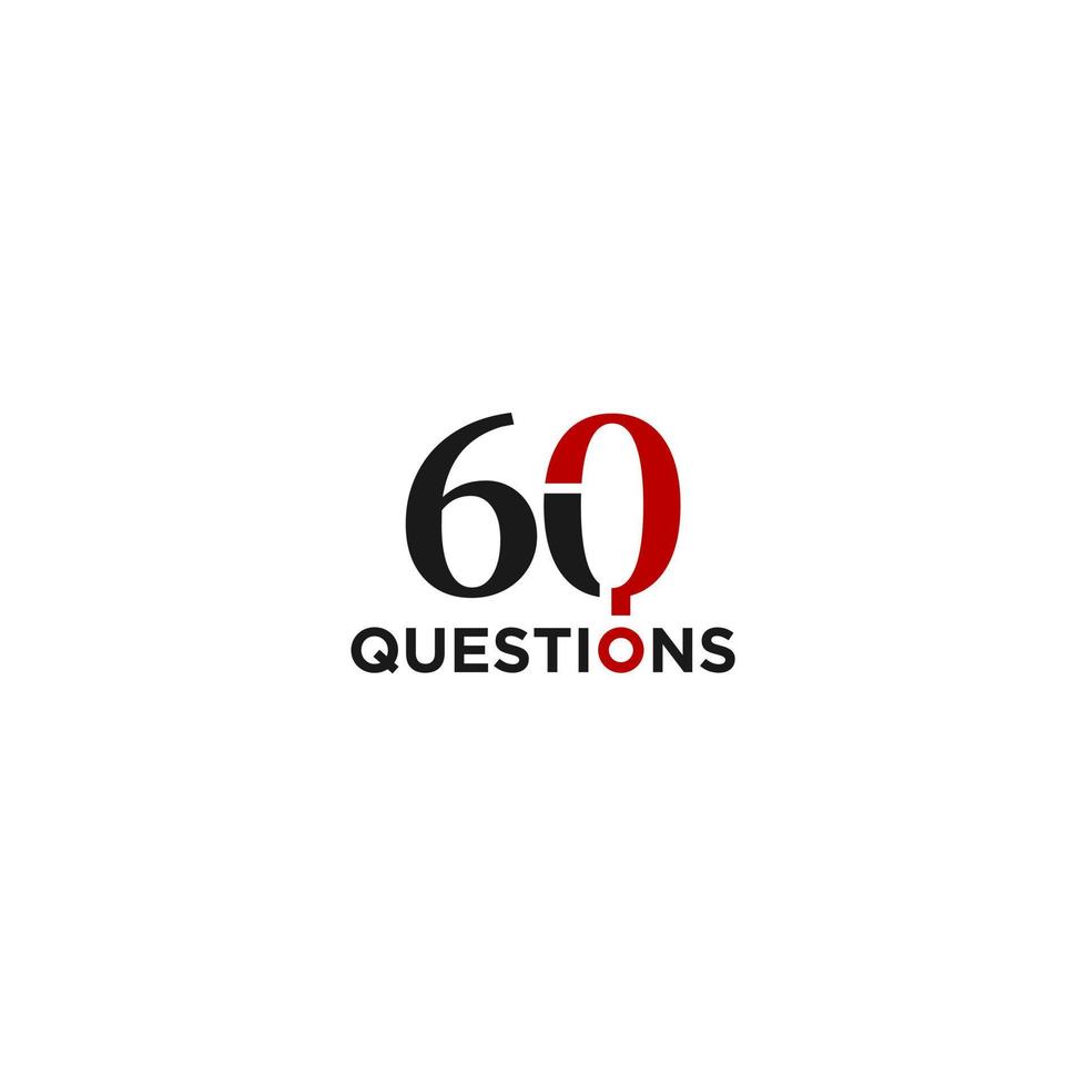 siffra 60 frågor logotyp design vektor