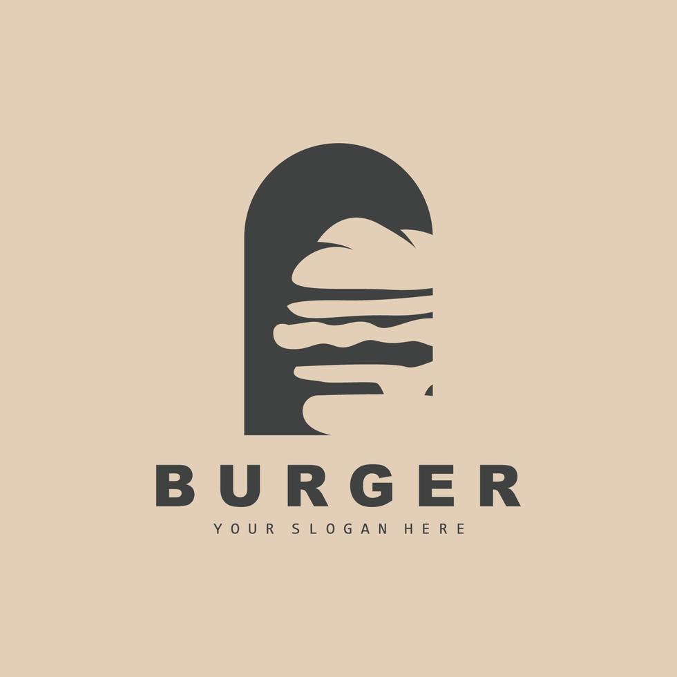 burger logotyp, snabb mat design, bröd och grönsaker vektor, snabb mat restaurang varumärke ikon illustration vektor