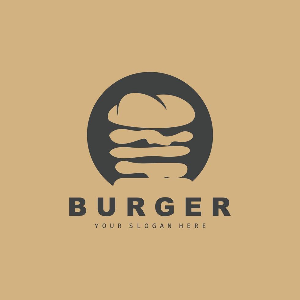 burger logotyp, snabb mat design, bröd och grönsaker vektor, snabb mat restaurang varumärke ikon illustration vektor