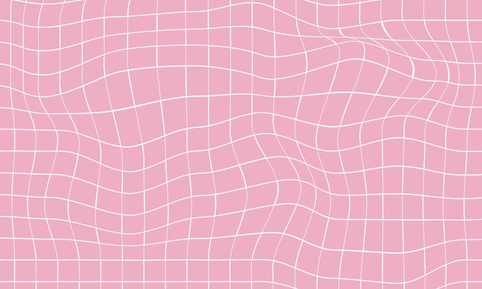 trendig vågig rosa bakgrund. vektor illustration av rutig tapet med optisk illusion