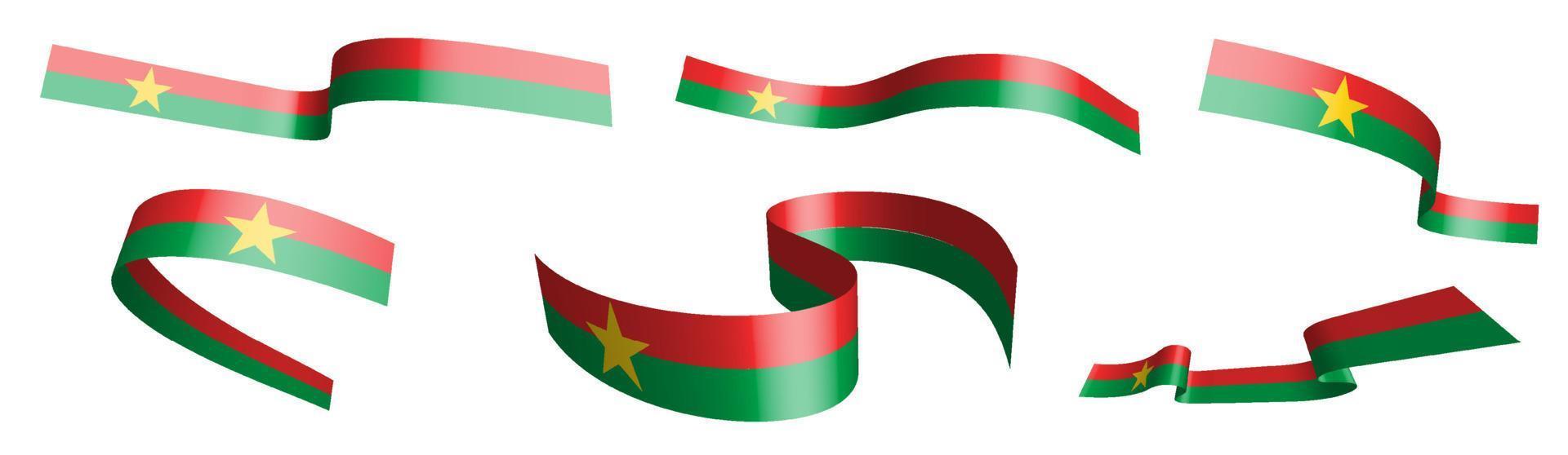 uppsättning av Semester band. flagga av Burkina faso vinka i vind. separation in i lägre och övre skikten. design element. vektor på vit bakgrund