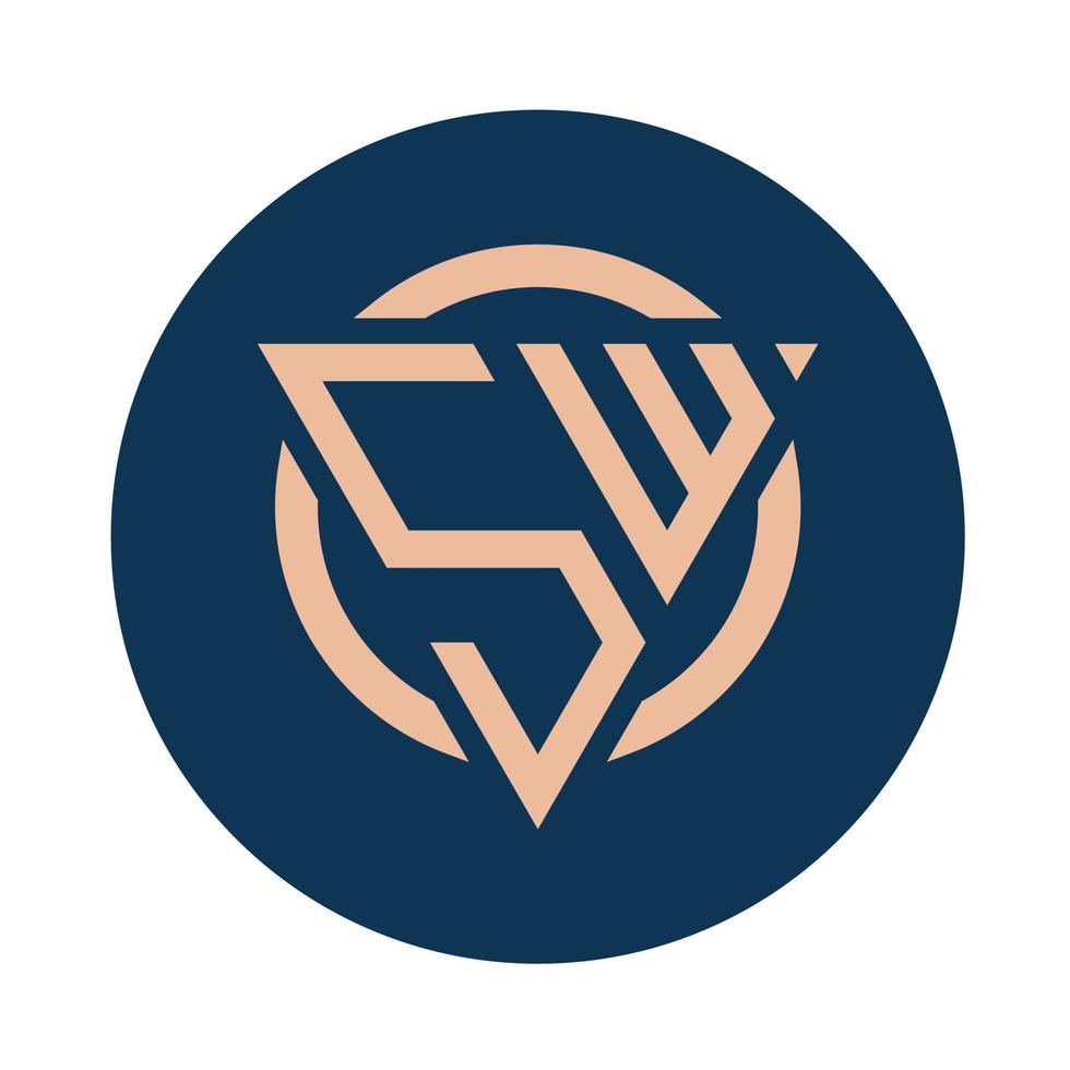 kreativ enkel första monogram sw logotyp mönster. vektor