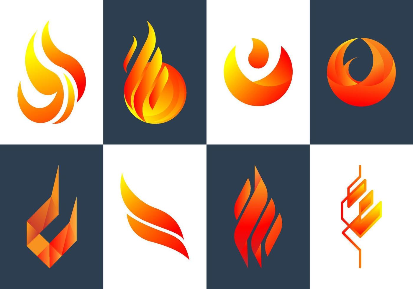 einstellen von kreativ Flammen Logo Vektor Vorlage. modern und futuristisch Konzept.