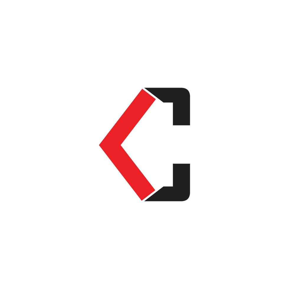 brev kc enkel geometrisk linje logotyp vektor