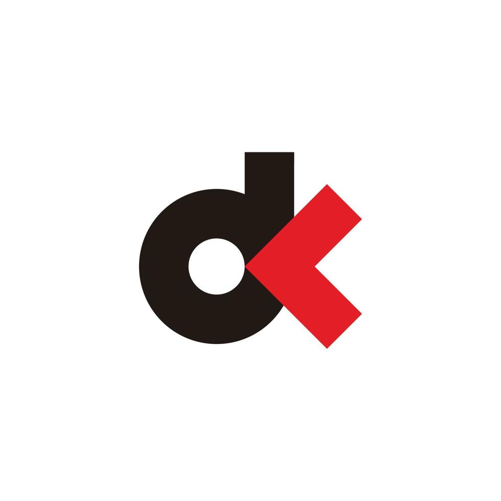 abstrakt brev dk enkel pil färgrik design symbol vektor