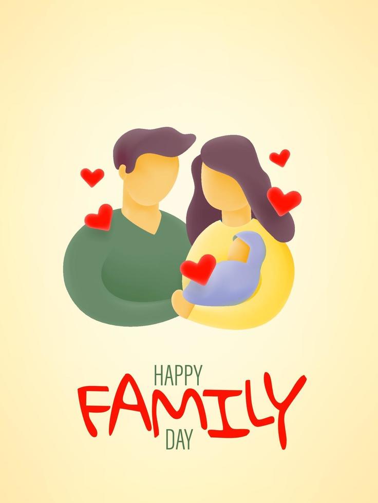 internationale Tag der Familienkarte. Vater, Mutter und Kind vektor