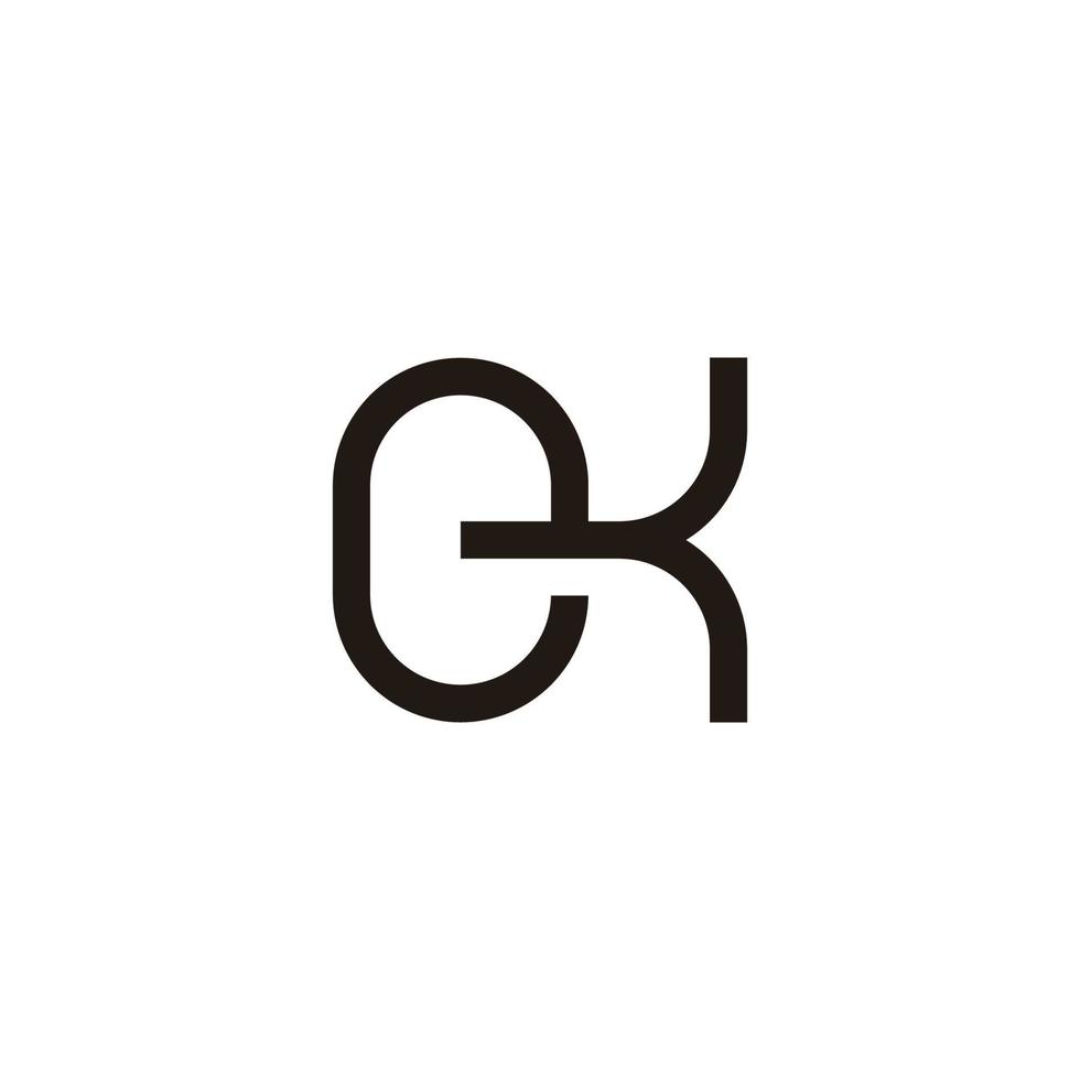 Brief ek einfach geometrisch linear Logo Vektor