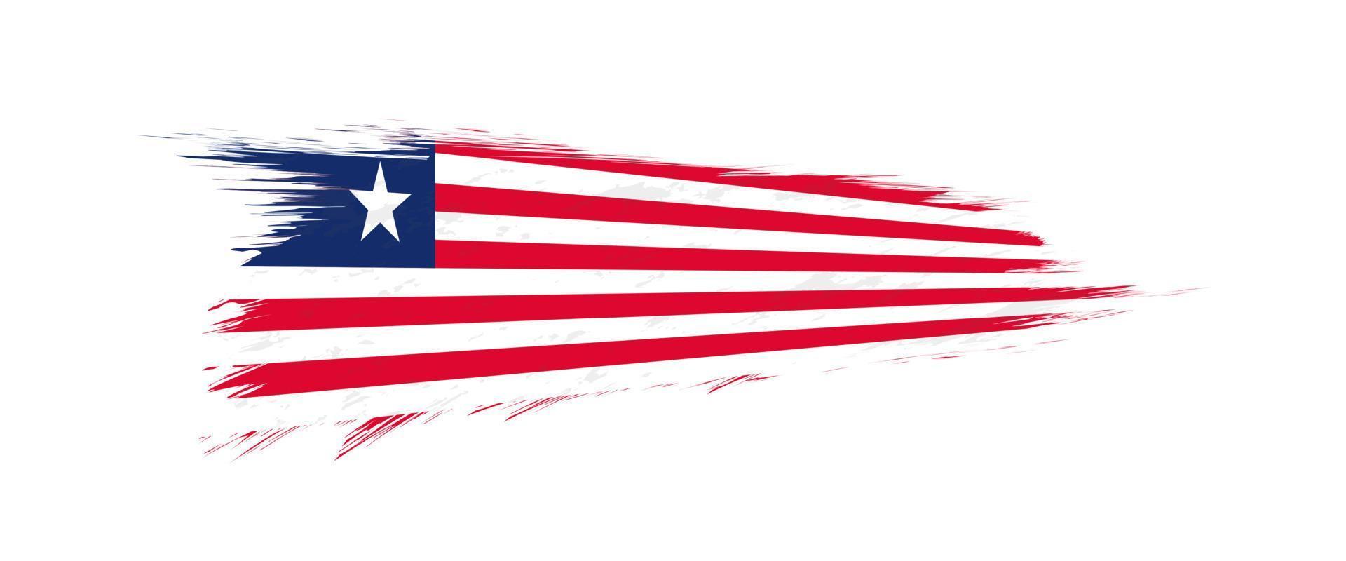 flagga av Liberia i grunge borsta stroke. vektor