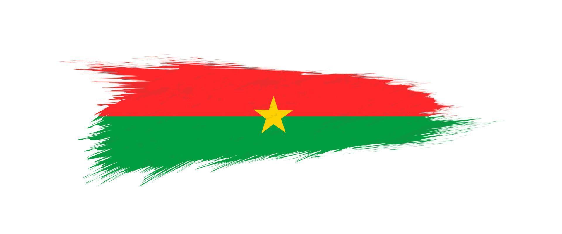 flagga av Burkina faso i grunge borsta stroke. vektor