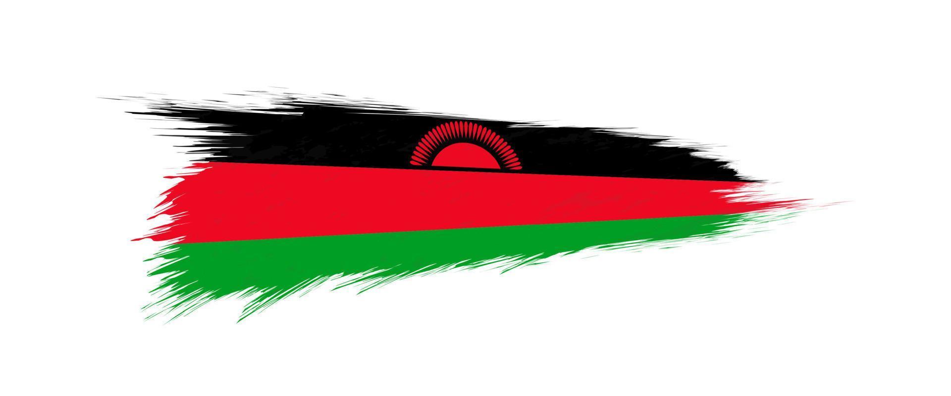 Flagge von Malawi im Grunge Bürste Schlaganfall. vektor