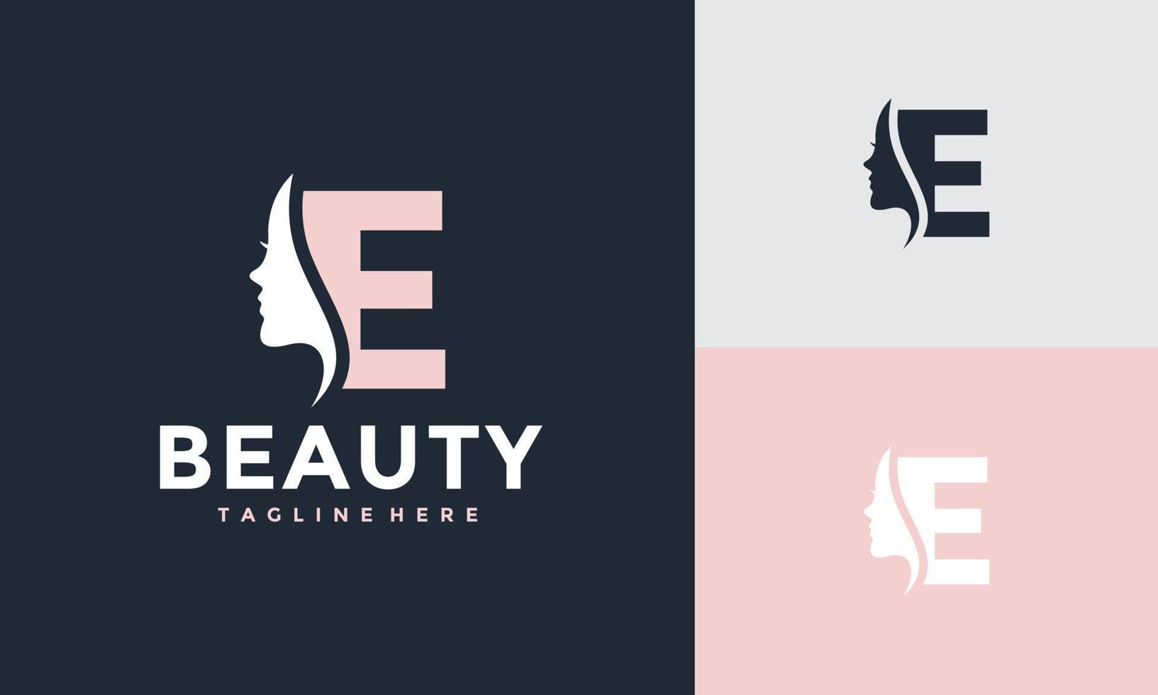 Initiale e Schönheit Gesicht Logo vektor