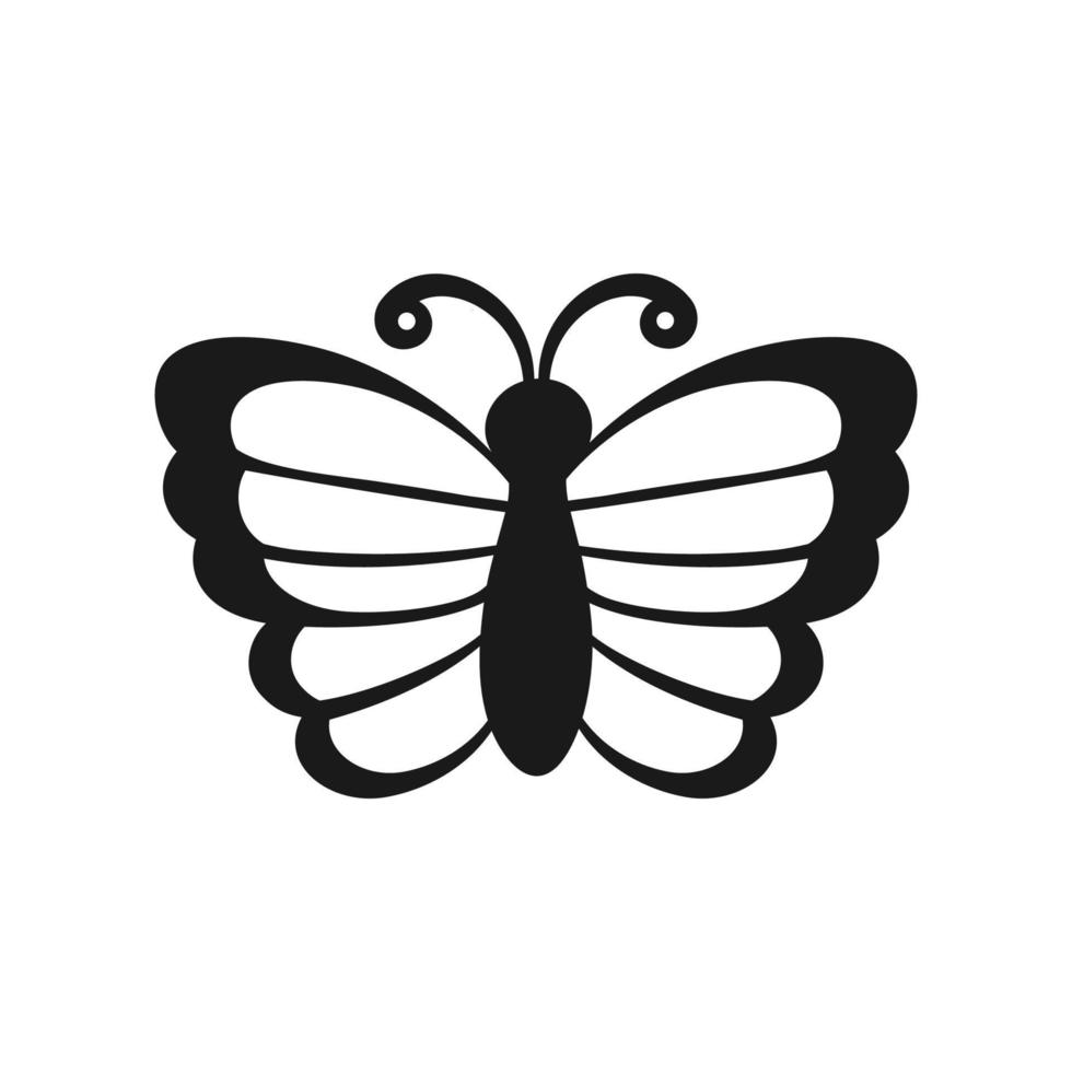 süß Schmetterling Symbol Silhouette. Frühling Sommer- Natur Logo Design vektor