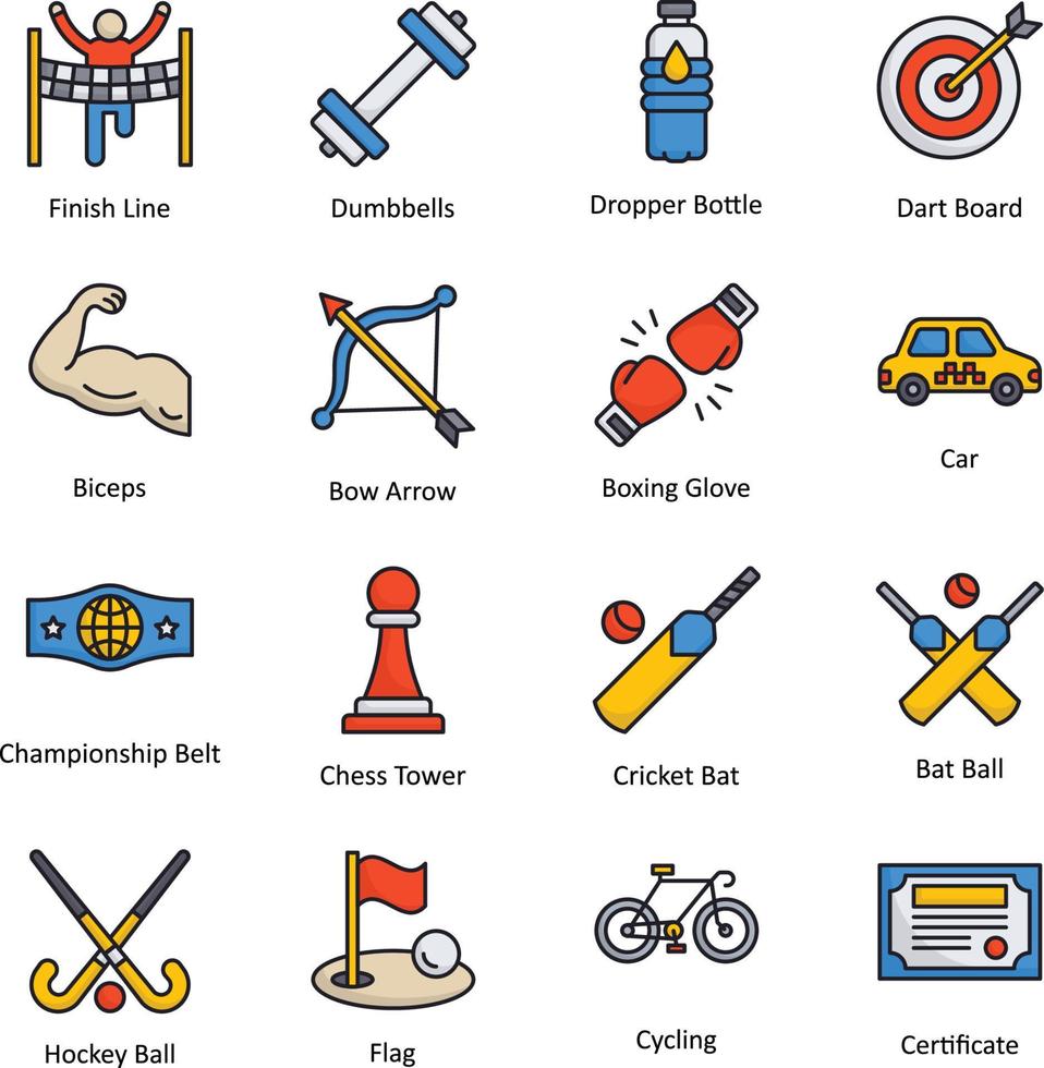 sporter och utmärkelser vektor fylla oultine ikon design illustration. sporter och utmärkelser symbol på vit bakgrund eps 10 fil uppsättning 3