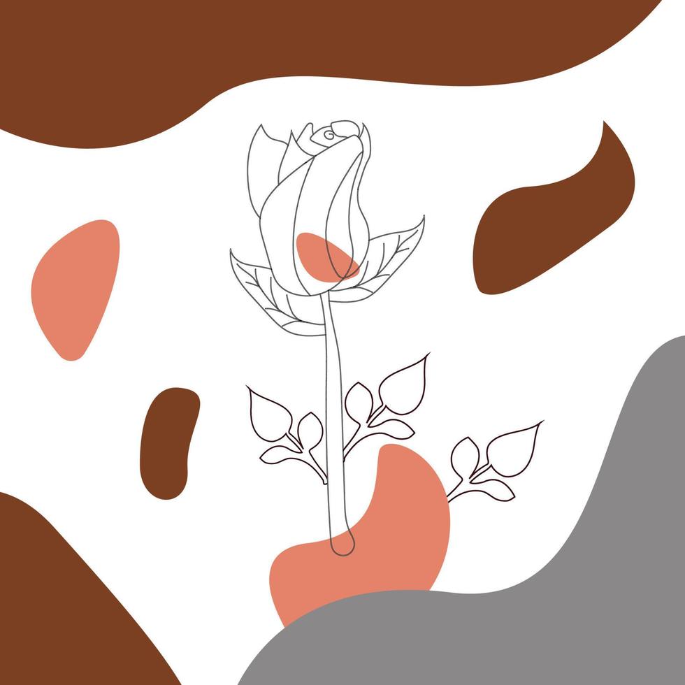 blomma ett linje teckning. blommig minimalistisk stil. natur symbol. botanisk skriva ut. kontinuerlig linje konst. blommor skriva ut. minimalistisk botanisk teckning vektor