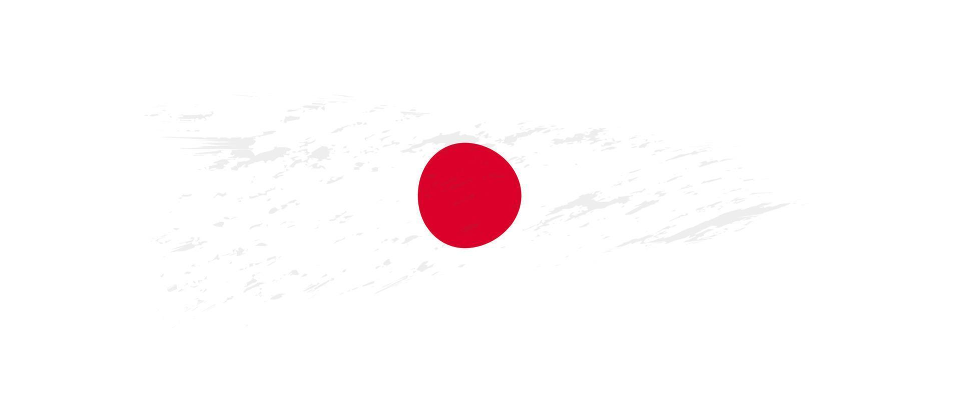 Flagge von Japan im Grunge Bürste Schlaganfall. vektor