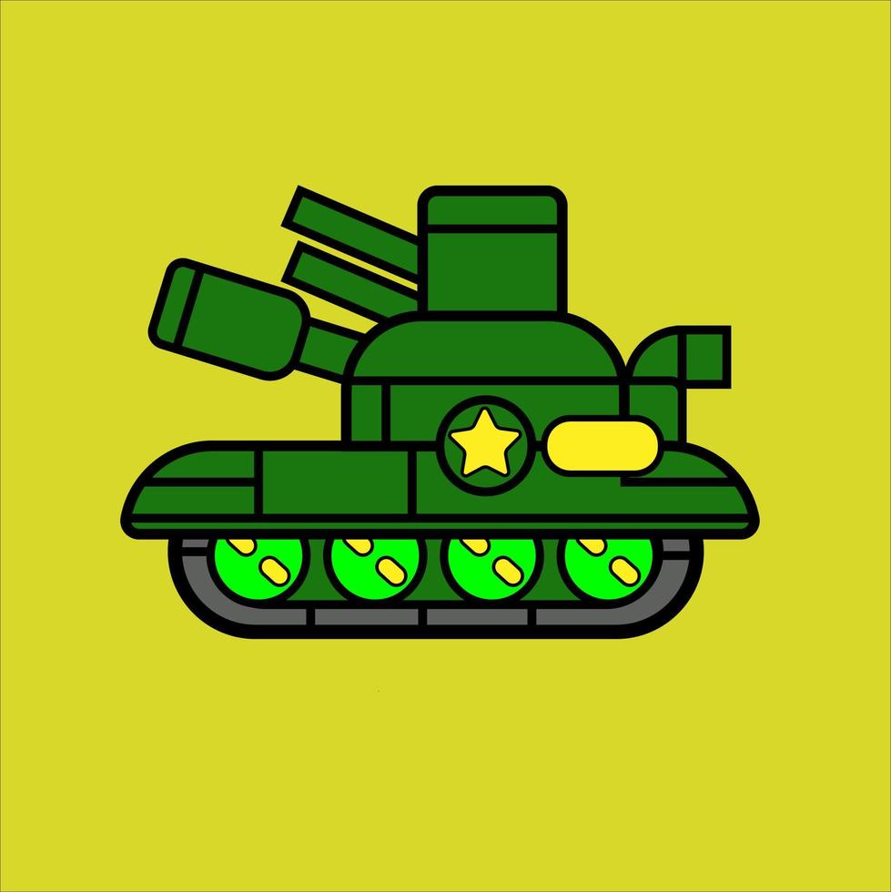 Illustration Vektor Grafik Panzer süß Stil
