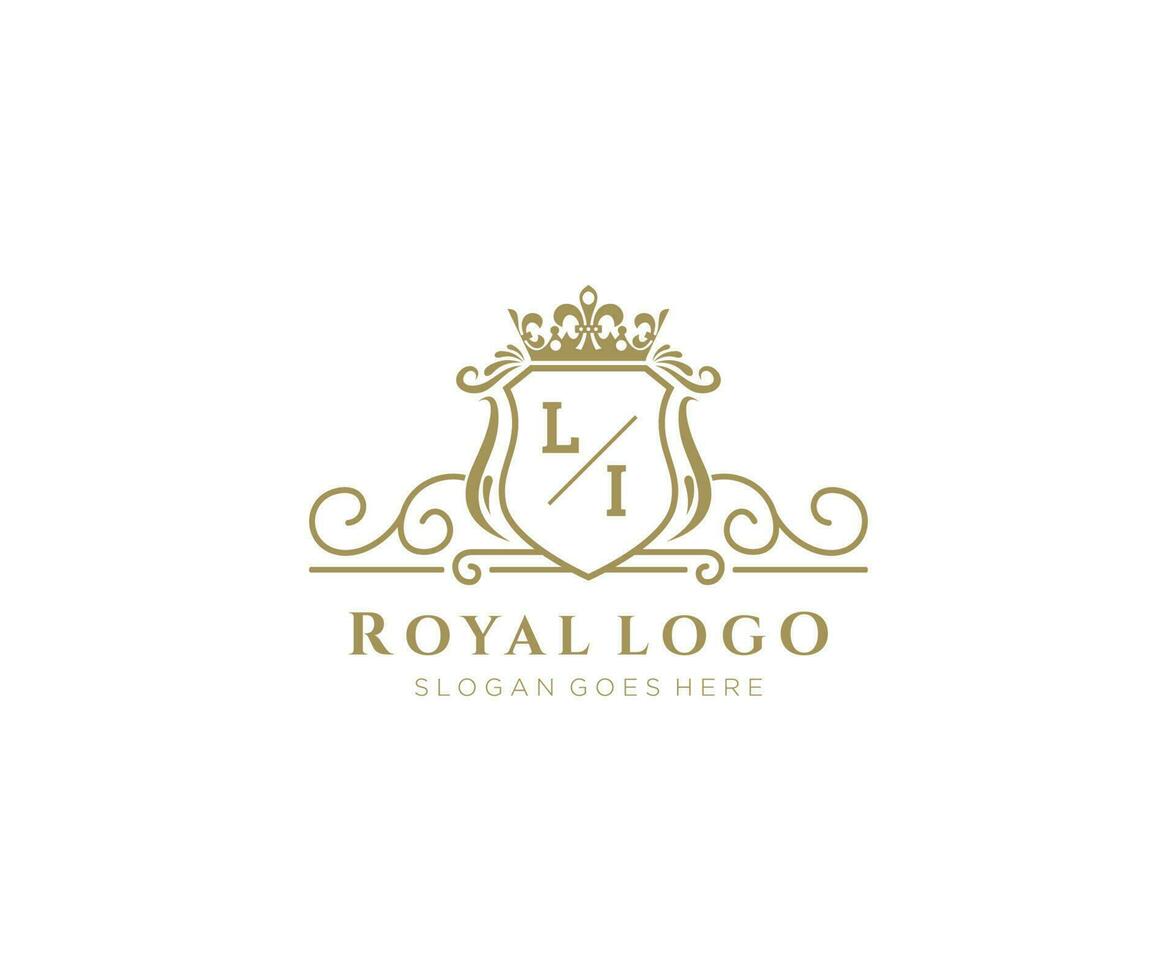Initiale li Brief luxuriös Marke Logo Vorlage, zum Restaurant, Königtum, Boutique, Cafe, Hotel, heraldisch, Schmuck, Mode und andere Vektor Illustration.