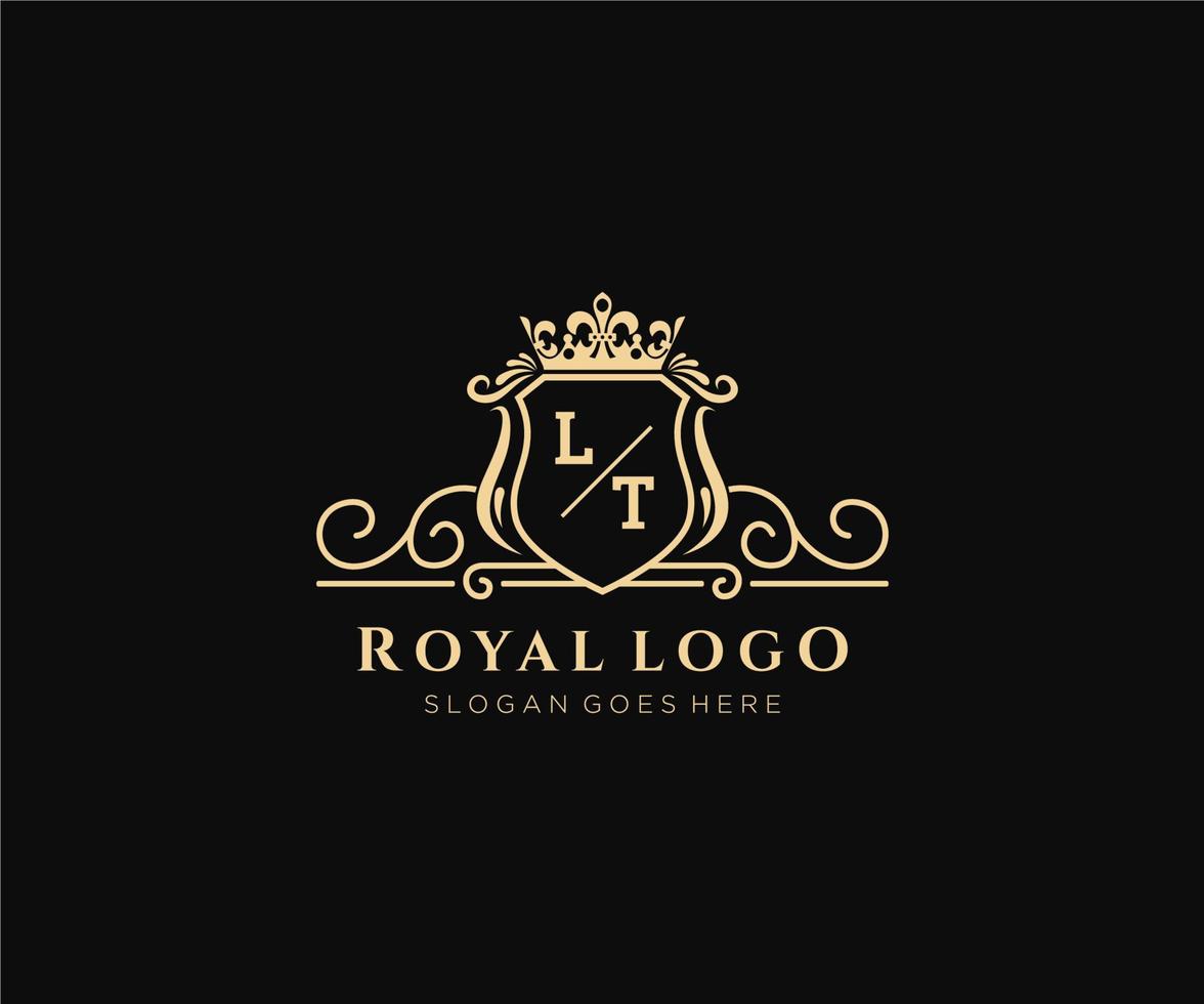 Initiale lt Brief luxuriös Marke Logo Vorlage, zum Restaurant, Königtum, Boutique, Cafe, Hotel, heraldisch, Schmuck, Mode und andere Vektor Illustration.