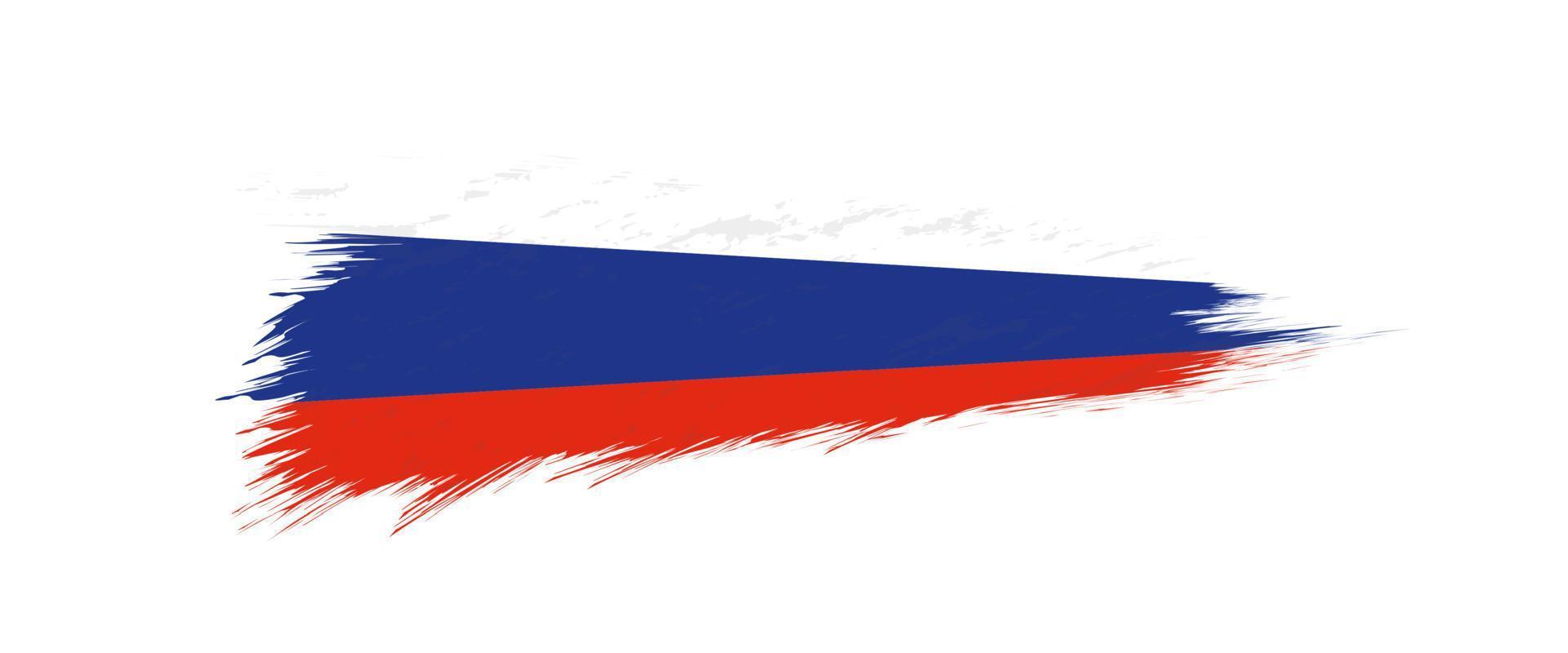 flagga av ryssland i grunge borsta stroke. vektor