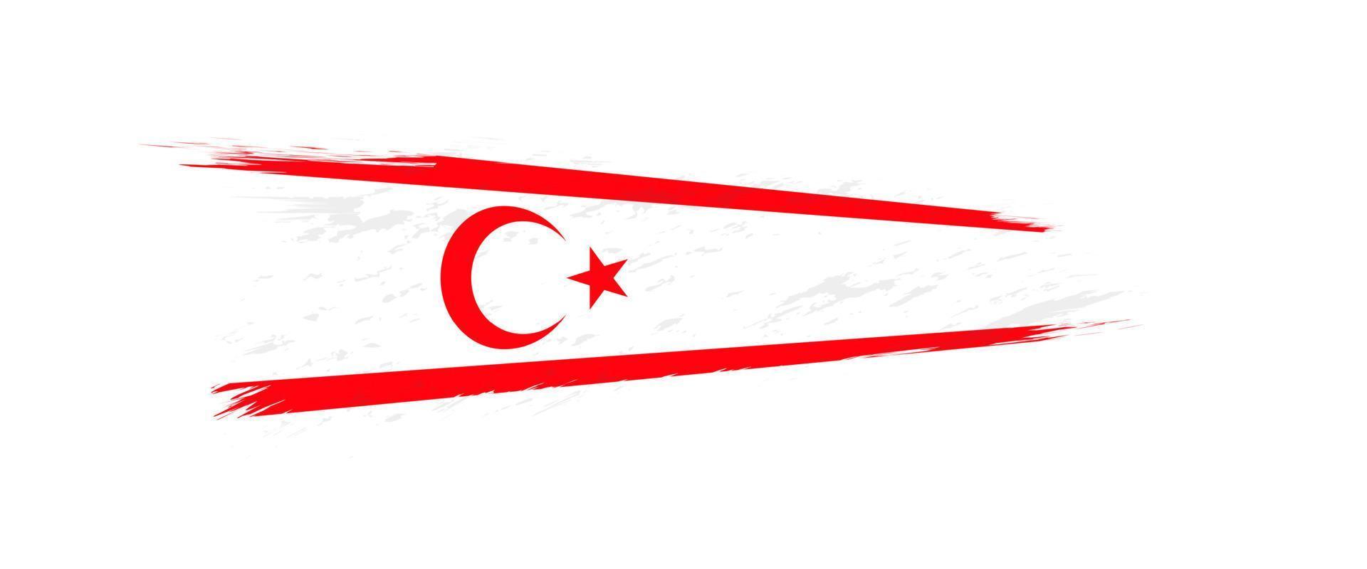 flagga av nordlig cypern i grunge borsta stroke. vektor