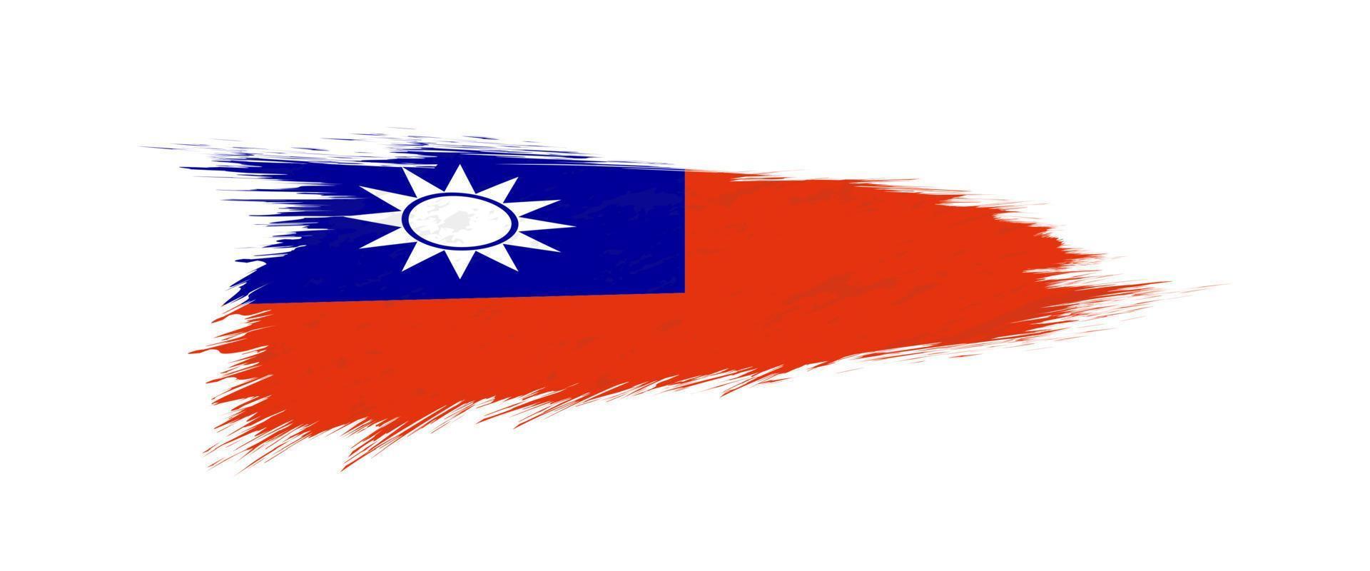 Flagge von Taiwan im Grunge Bürste Schlaganfall. vektor