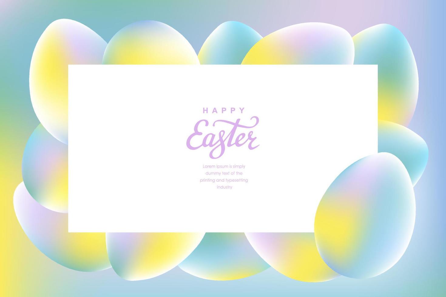 glücklich Ostern Gradient Dekoration Hintergrund. Ostern Elemente Dekoration Rahmen zum Fall, Einladung, Hintergrund und Banner Design. Vektor Illustration.