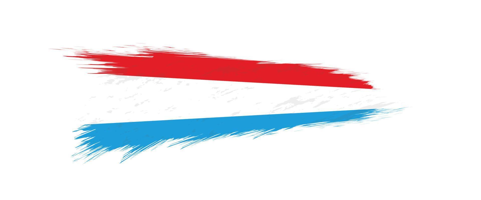 flagga av luxemburg i grunge borsta stroke. vektor
