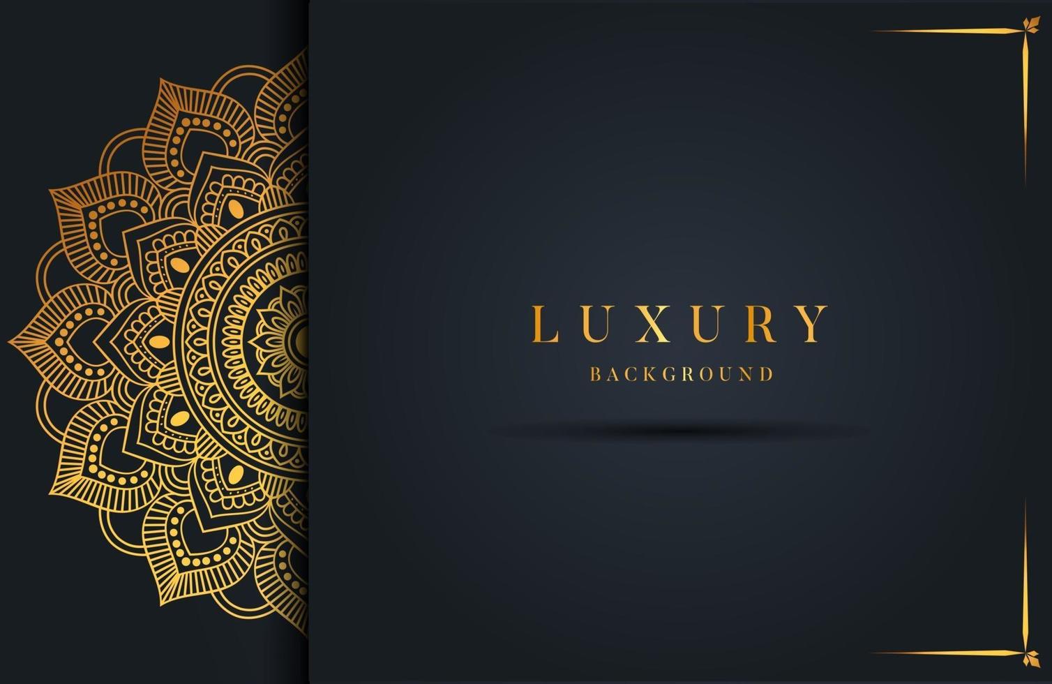 Luxushintergrund mit goldener islamischer Arabeskenverzierung auf dunkler Oberfläche vektor