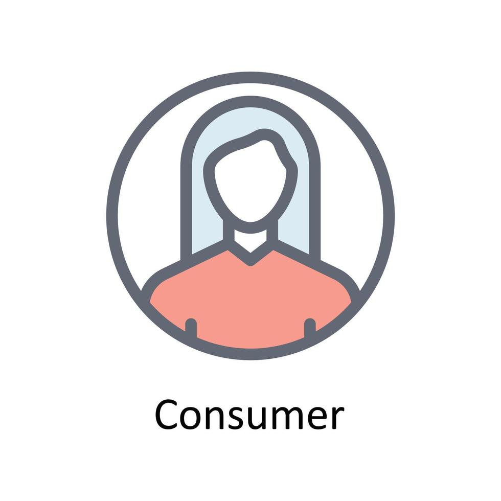 Verbraucher Vektor füllen Gliederung Symbole. einfach Lager Illustration Lager