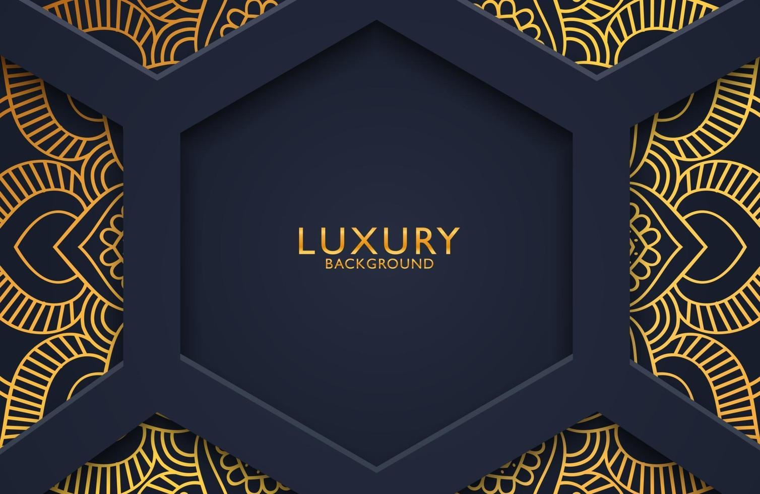 Luxus 3d Hintergrund mit Goldmandala verziert für Hochzeitseinladung, Buchumschlag. arabischer arabischer Hintergrund vektor