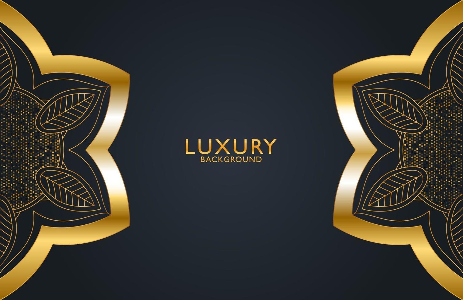 luxuriöser dekorativer Mandala-Designhintergrund in Goldfarbe. Grafikdesignelement für Einladung, Abdeckung, Hintergrund. elegante Dekoration vektor