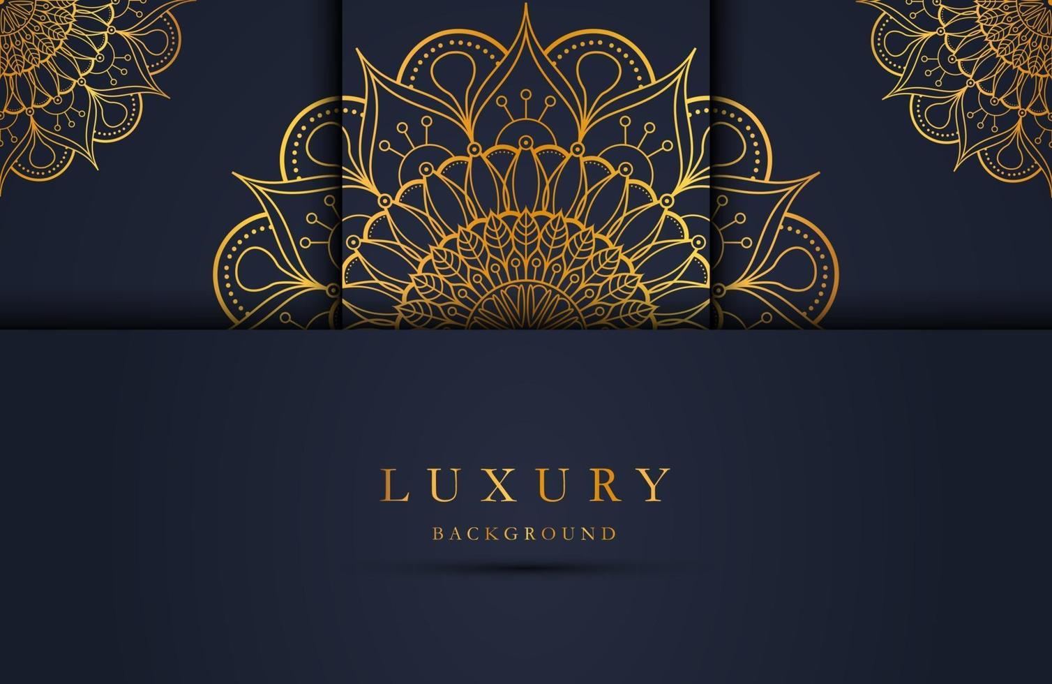 Luxus Gold Mandala verzierten Hintergrund für Hochzeitseinladung, Buchcover. arabischer arabischer Hintergrund vektor