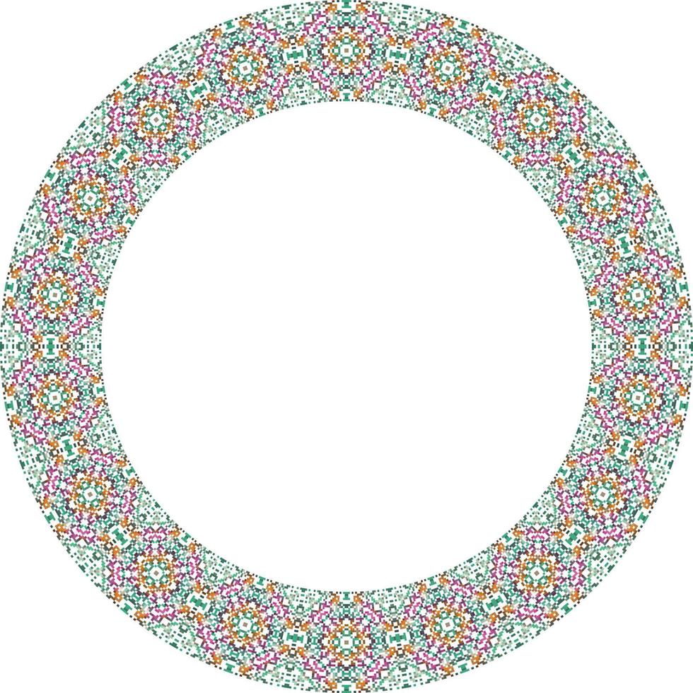 cirkel ram med blommig prydnad. dekorativ element för design. vektor illustration