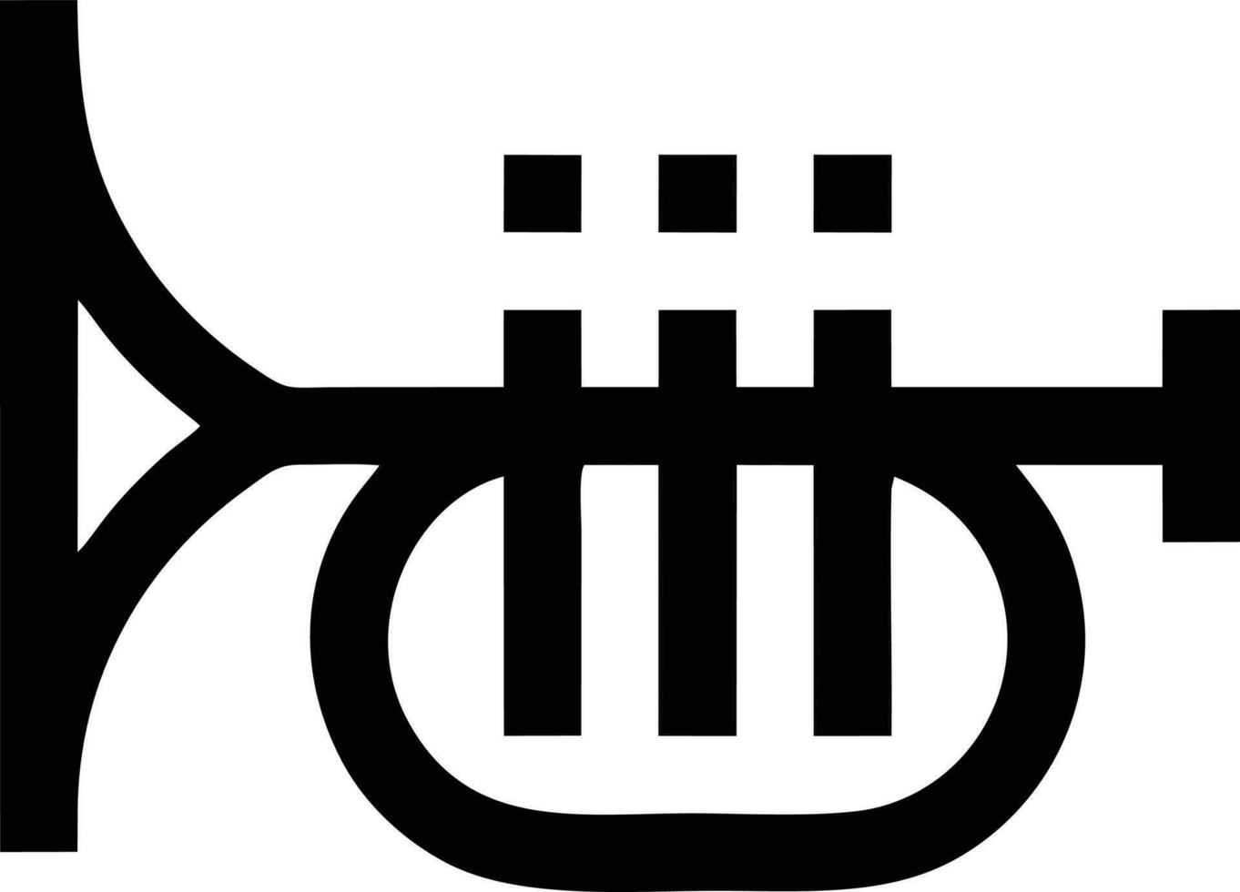 Trompete Instrument Symbol Symbol Design Vektor Bild. Illustration von Musical Trompete Horn Vektor Design Bild. eps 10