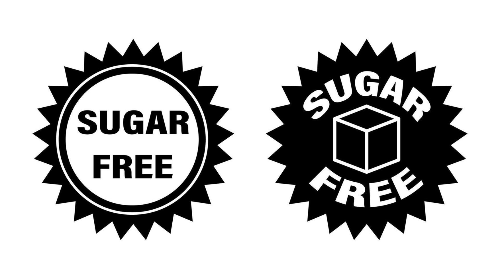 Zucker frei. zwei runden Symbole im schwarz und Weiß Farben vektor