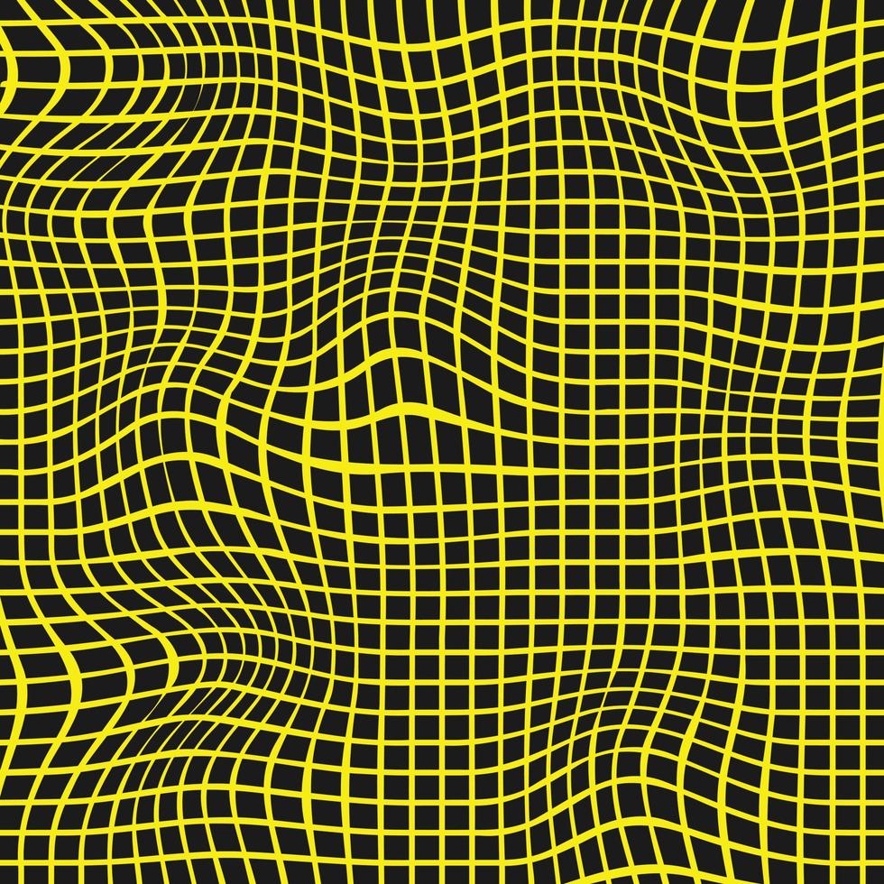 einfarbig Gelb Linie Wellen abstrakt Hintergrund verzerrt Linie Formen abstrakt Linien vektor
