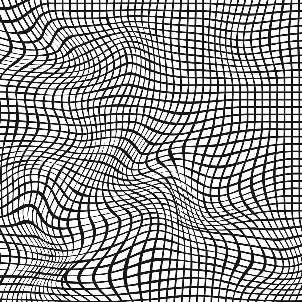 einfarbig schwarz Linie Wellen abstrakt Hintergrund verzerrt Linie Formen abstrakt Linien vektor