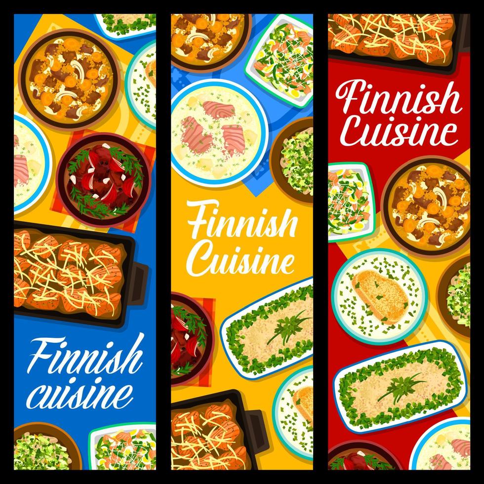 finska restaurang måltider vektor vertikal banderoller