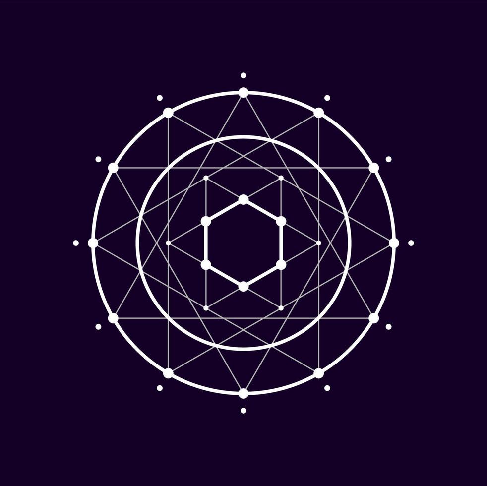 ethnisch freimaurerisch Symbol geometrisch Form, Magie Zeichen vektor