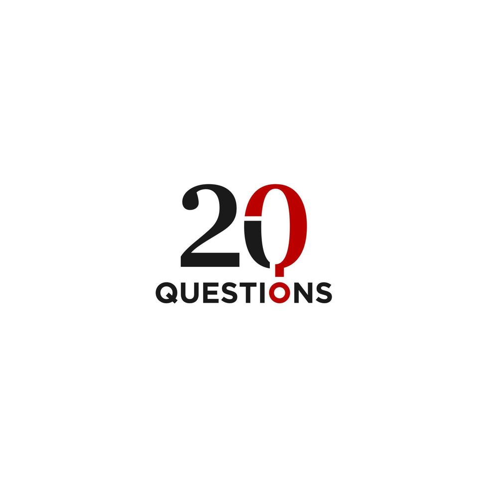 Nummer 20 Fragen Logo Design vektor