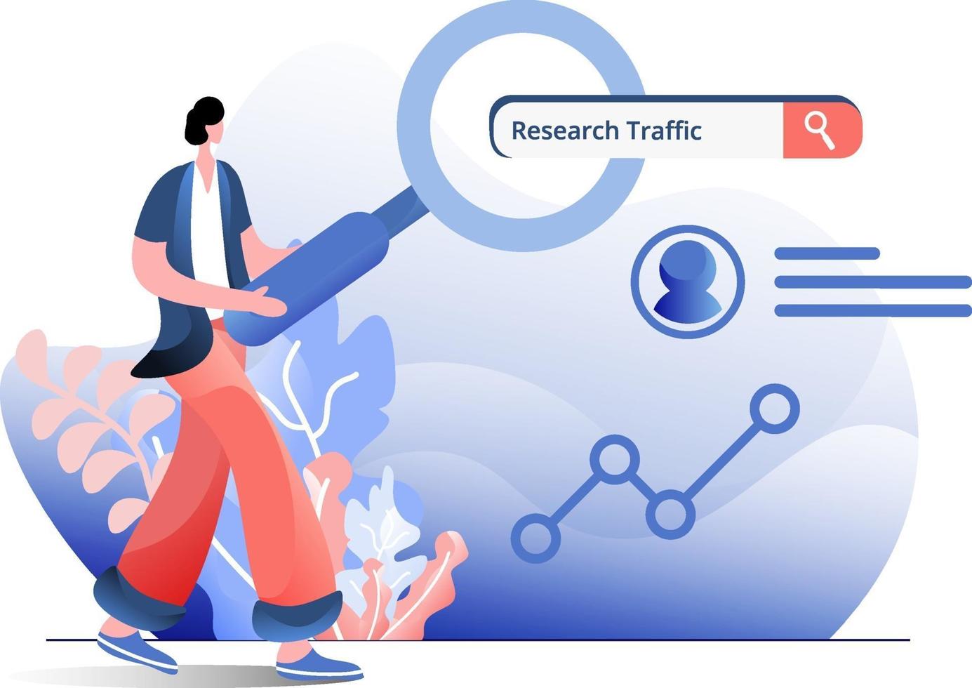 forskning trafik platt illustration vektor