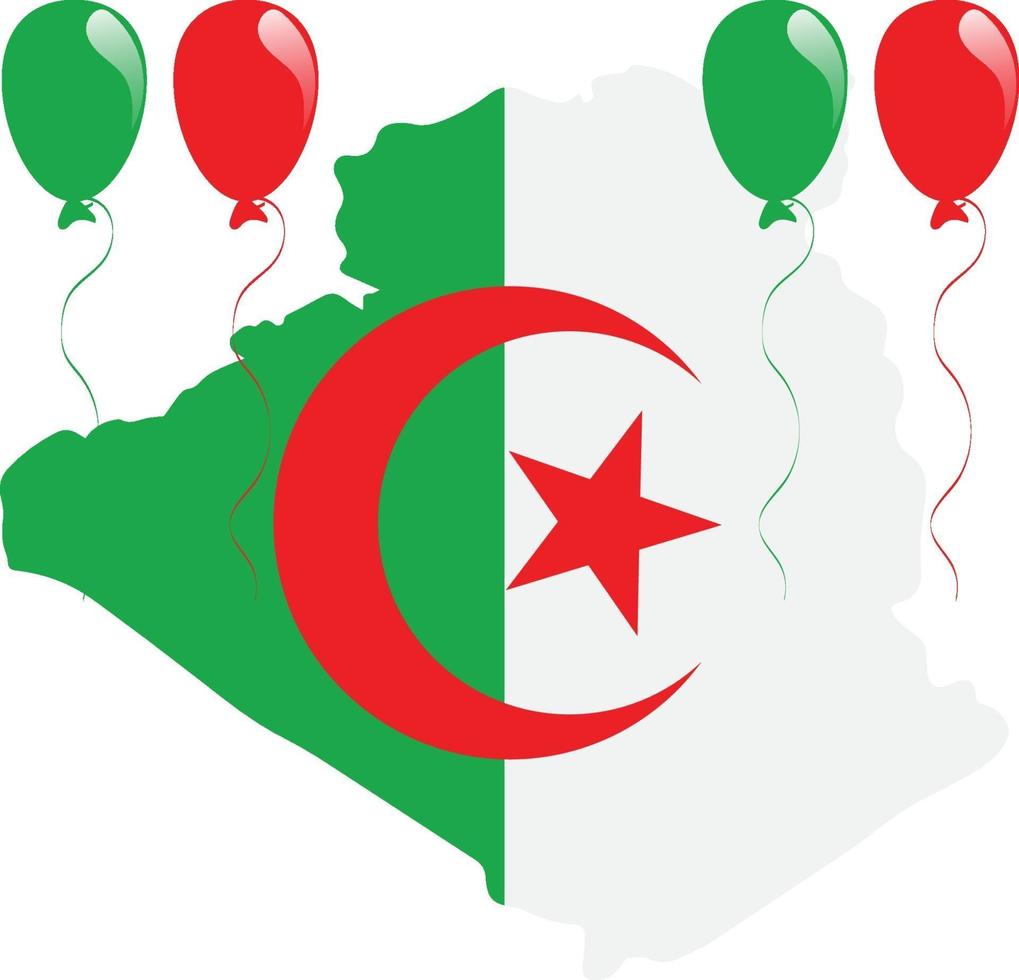 algerische Karte und Flagge vektor