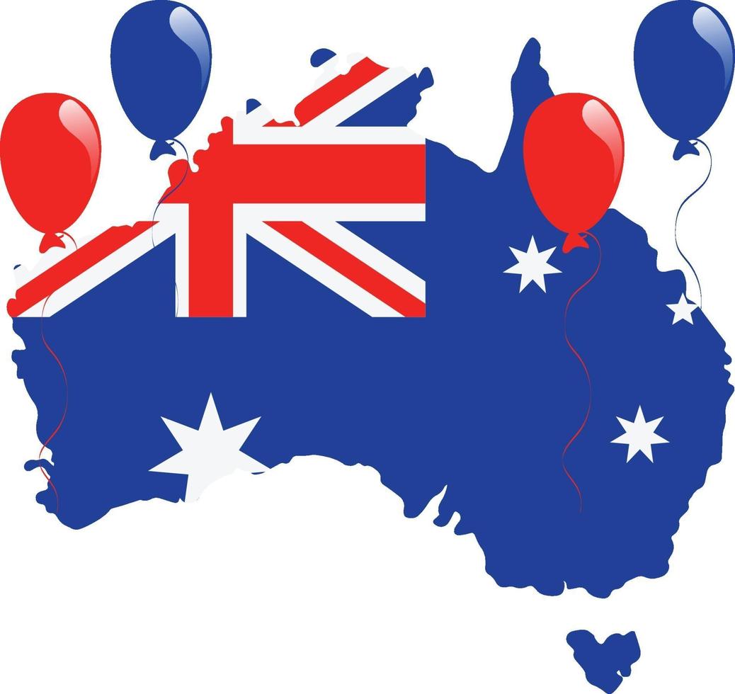 australien karta flagga vektor